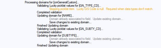 The Lucity picklist cde will be autmatically assigned a sequential number. 1. Frm the Dmain Cnfiguratin Results frm, click Sync Dmains>>Update Lucity picklists t match GIS dmains 2.