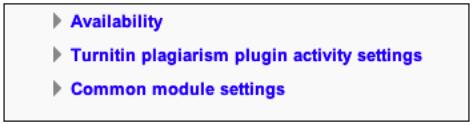 Enabling Turnitin plagiarism activity settings When Moodle Direct Version 2 is installed and configured the Turnitin plagiarism plugin can be included in the following activity types: Assignment,