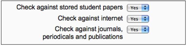 papers, Check against the internet, and Check against the journals, periodicals and publications.