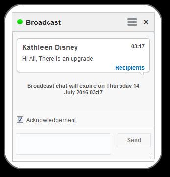 Chapter 7 Group Messaging The Broadcast window opens. 8. Enter the broadcast message and click Send. 9.