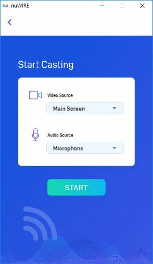 Video Source (for desktops with dual monitors) Select the screen you want to cast. Audio Source Options available are microphone and system sound.