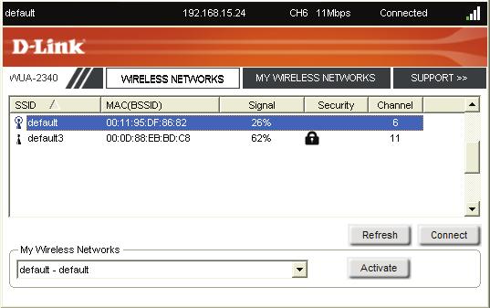 Section 3 - Configuration Wireless Networks The Wireless Networks (Site Survey) page will display all wireless networks that are available in your area.