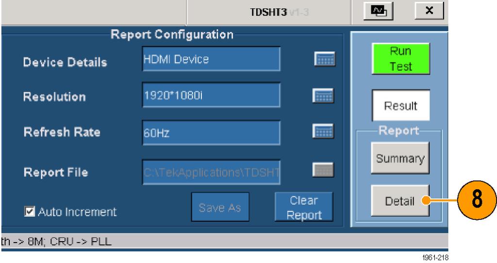 Use the TDSHT3 HDMI Software 8.