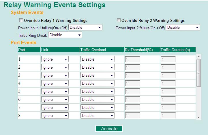 Event Setup Event Types can be divided into two basic groups: System Events and Port Events.