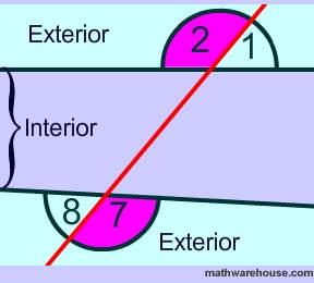 7/16 Name the transveral(s) and the pairs of alternate interior angles. 1) 2) l!