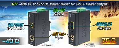 reliable power input is required. Its BASE-X fiber optic uplink port provides long distance, high speed and stable data transmission to a remote core network.