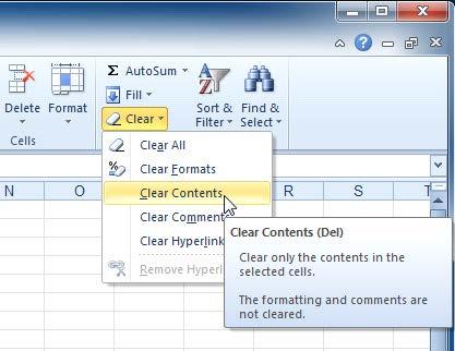 The content appears in the cell and in the formula bar. You also can enter or edit cell content from the formula bar. Inserting content To Delete Content Within Cells: 1.