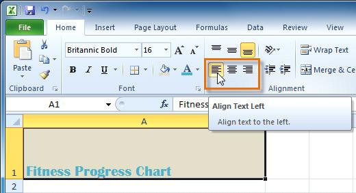 To Change Horizontal Text Alignment: 1. Select the cells you want to modify. 2. Select one of the three horizontal Alignment commands on the Home tab.