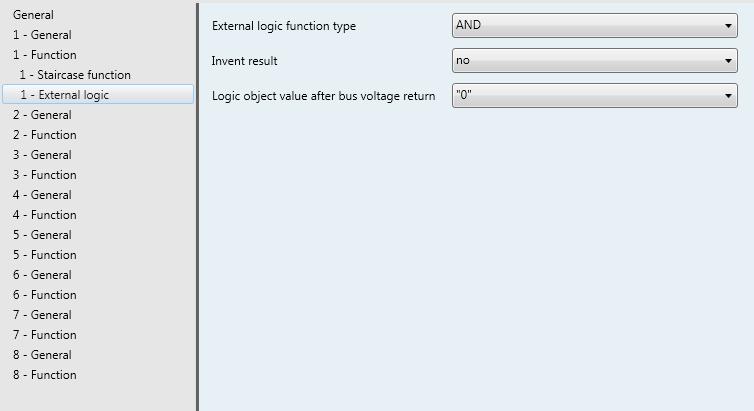 4.4.2 External Logic Function External Logic Parameters Logic function can be used independently for each output.