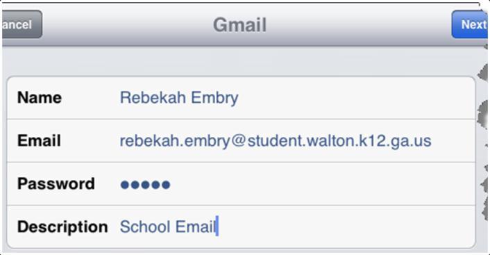 Set Up School Email Go to Settings>Mail, Contacts, Calendars>Select Gmail.