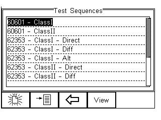 6.1.7. Create a new Test Sequence To create a new Test Sequence, enter the Test Sequences menu by clicking on, followed by Setup. Select the Test Sequences from the list and press (F4).