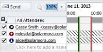 Create events Outlook: Scheduling Calendar: Find a time Single-click your event and click Edit. On the left, click Find A Time.