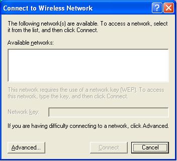 Network Connections Connecting to a Wireless LAN yyy xxx zzz 5 Select a network from the Available networks list box. 6 Type the network key of the available network in the Network key box.