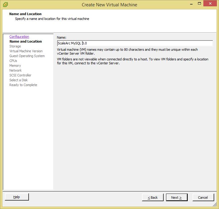 The first step is to create a new virtual machine through VMware client.