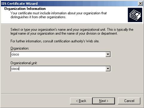 Cisco Interaction Manager Installation Guide Organization Information window 10.