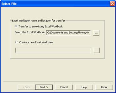3) Select whether you want to transfer to an existing file or