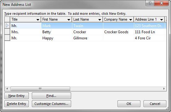 Select the option Type a new list (See Figure 77). 2. Click on Create. Figure 77 - Type a New List 3. The New Address List window will appear.