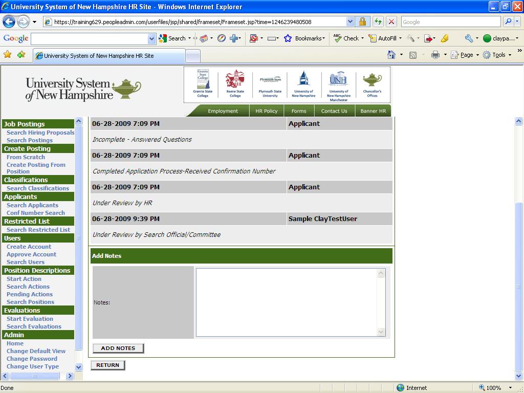 Adding Notes to an Applicant s Record While in the Active Applicants screen, you may add notes to an applicant s record.