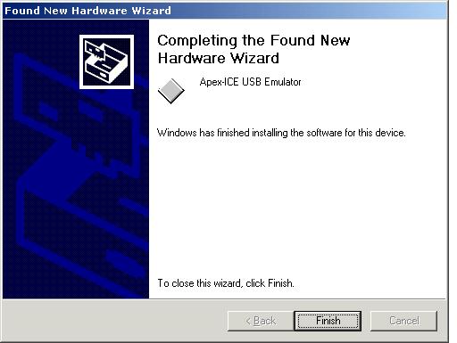The Add New Hardware Wizard locates and installs the correct driver on the disk, completing the driver installation. You will see a window similar to that in figure 11. 5. Click Finish. Figure 11.