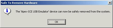 The Safe to Remove Hardware dialog box appears (see figure 18). Figure 18. Stop a Hardware device 4.