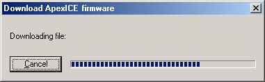 Figure 21. Downloading Firmware Dialog After downloading finished, the Apex-ICE device is forced to reboot. 4.