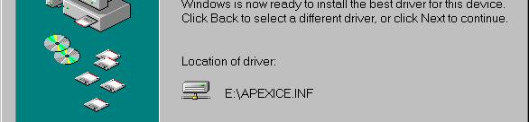 inf file on the CD-ROM as shown in
