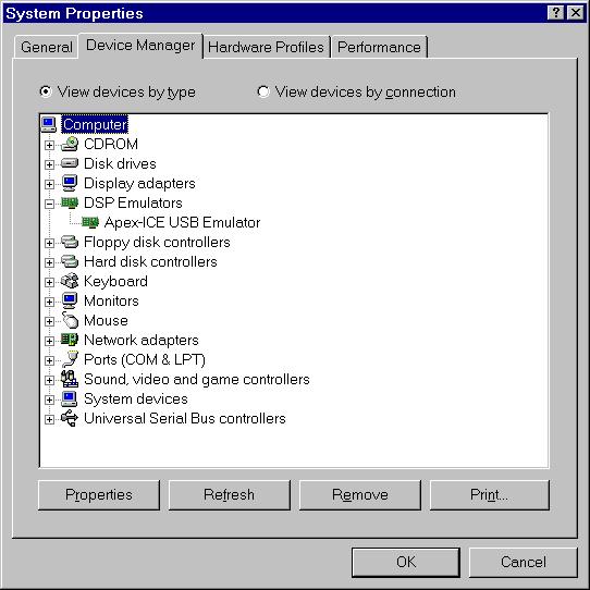 Figure 5. Add New Hardware Wizard Verify proper installation of the Apex-ICE through the Windows 98 Device Manager as follows: 1. Click on the Start button. 2. Select Settings then Control Panel. 3.