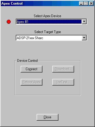 4. ApexControl Software ApexControl is a utility used to download firmware updates, reboot the Apex-ICE and run the IceTest utility. The following sections describe each of the ApexControl functions.