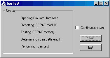 3. Confirm a target DSP board is connected to the Apex-ICE device. 4. Click the IceTest button. The IceTest dialog will appear as shown in figure 22. 5.