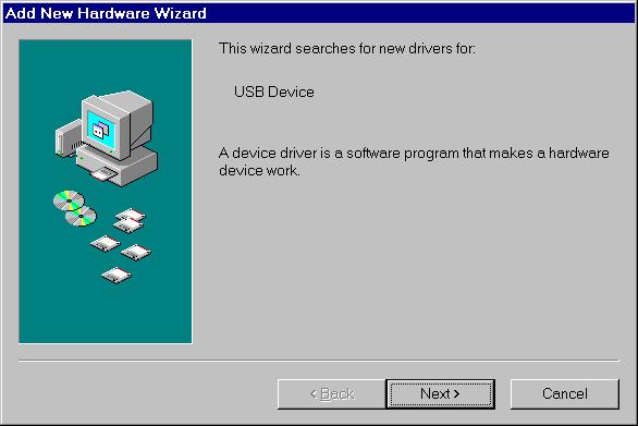 3.2. Windows 98 Installation The Apex-ICE requires one full speed USB port. Configuration of the board is performed automatically at boot up or insertion due to plug-n-play hardware support.