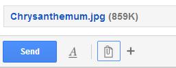 Notice that your file is attached to the top of the email with the paperclip. You may attach another file in the same manner. Google currently has a 25Mb attachment size limit.