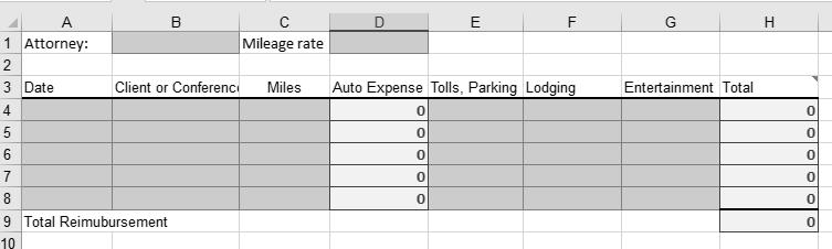 Fill in the data and save as a normal Excel file. Here is a sample template with data omitted but formulas and formatting in place.