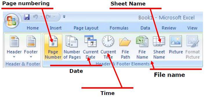 Headers and footers Click on the Insert tab and from within the Text group of the Ribbon, click on the Header & Footer icon.