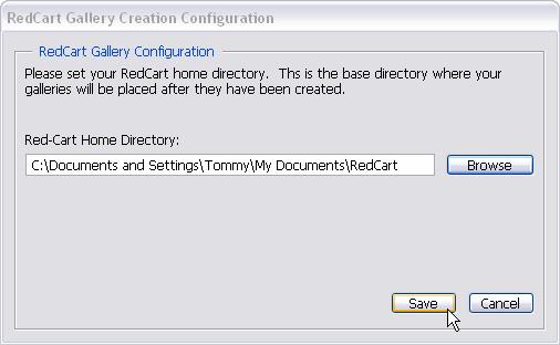 Step 2: Set RedCart Home Click on the Configuration button at the bottom of the GUI.