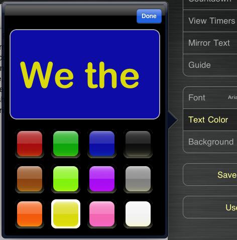 Text Color and Background The Text Color and Background settings allow you to choose the colors that appear