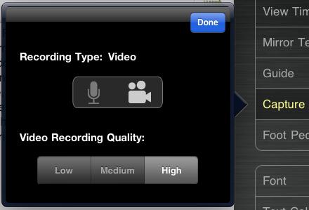 Audio and Video Recording Teleprompt+ can capture audio and video on devices that have a camera (ipad 2, iphone 4 and 4th generation ipod touch).