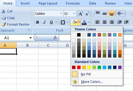 FORMATTING TEXT TO CHANGE THE TEXT COLOUR: Select the cell or cells you want to format. Left-click the drop-down arrow next to the Text Color command. A color palette will appear.