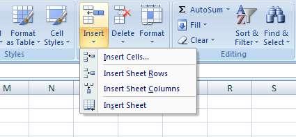 TO INSERT ROWS & COLOUMS NOTE: 1. The new row always appears above the selected row. 2. The new column always appears to the left of the selected column.