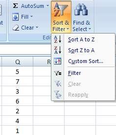 SORTING TO SORT IN ALPHABETICAL ORDER: Select a cell in the column you want to sort (In this example, we choose a cell in column Q).