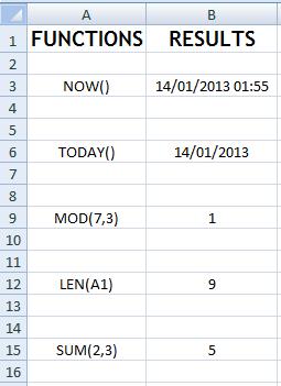 OTHER FUNCTIONS USES OF FUNCTIONS NOW RETURNS CURRENT DATE AND TIME. TODAY RETURNS CURRENT DATE ONLY.