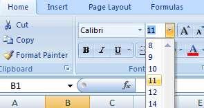 FORMATTING TEXT TO CHANGE THE FONT SIZE: Select the cell or cells you want to format.