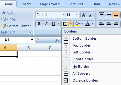 Select a font size from the list. TO ADD A BORDER: Select the cell or cells you want to format.