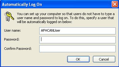 Do NOT enter a password. Figure 69 Automatically Log On Dialog Box 4. Restart the workstation.