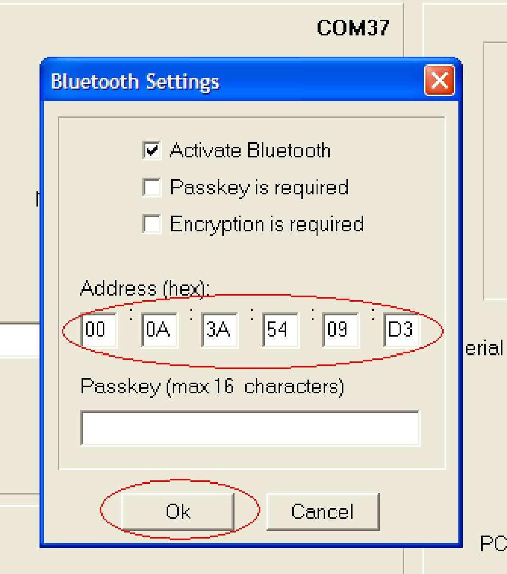 device and close the BT Settings