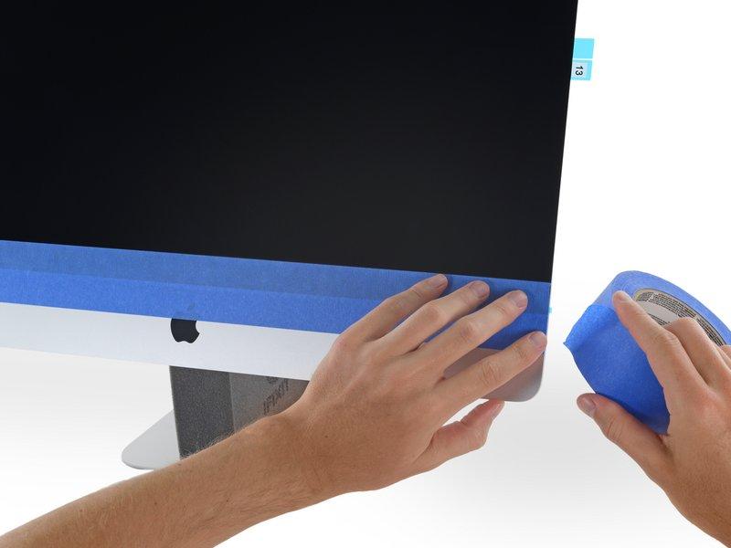 The tape preserves the display's alignment, and allows you to safely swing