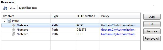 When you are finished, the following path resolvers should be configured: Step 5 Deploy the configuration To push the configuration changes to the API Gateway instance, you must deploy the