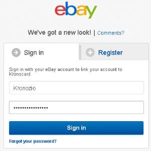 To post cards on ebay from Kronocard you must tell ebay that you authorize Kronocard to act on your behalf. You will be able to revoke the authorization at any time using your ebay dashboard.