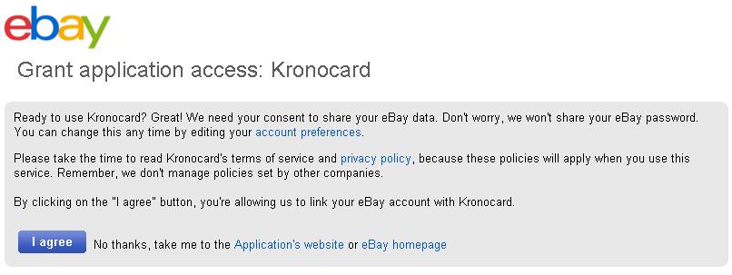 Kronozio will never ask for your ebay password. Enter your ebay User ID 3.1.1 EBAY SITE Choose Canada or USA. If you use to go to your ebay account using ebay.ca then select Canada.