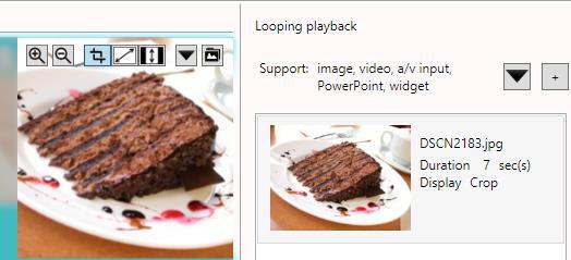 8.2 Add looping playback media items from panel 1 Select a zone and