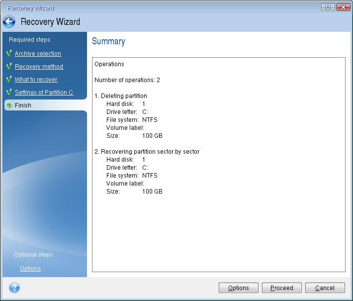 In case of Windows 7 the System Reserved partition will have the Pri, Act flags. You will need to select for recovery both the System Reserved partition and the System partition. 8.